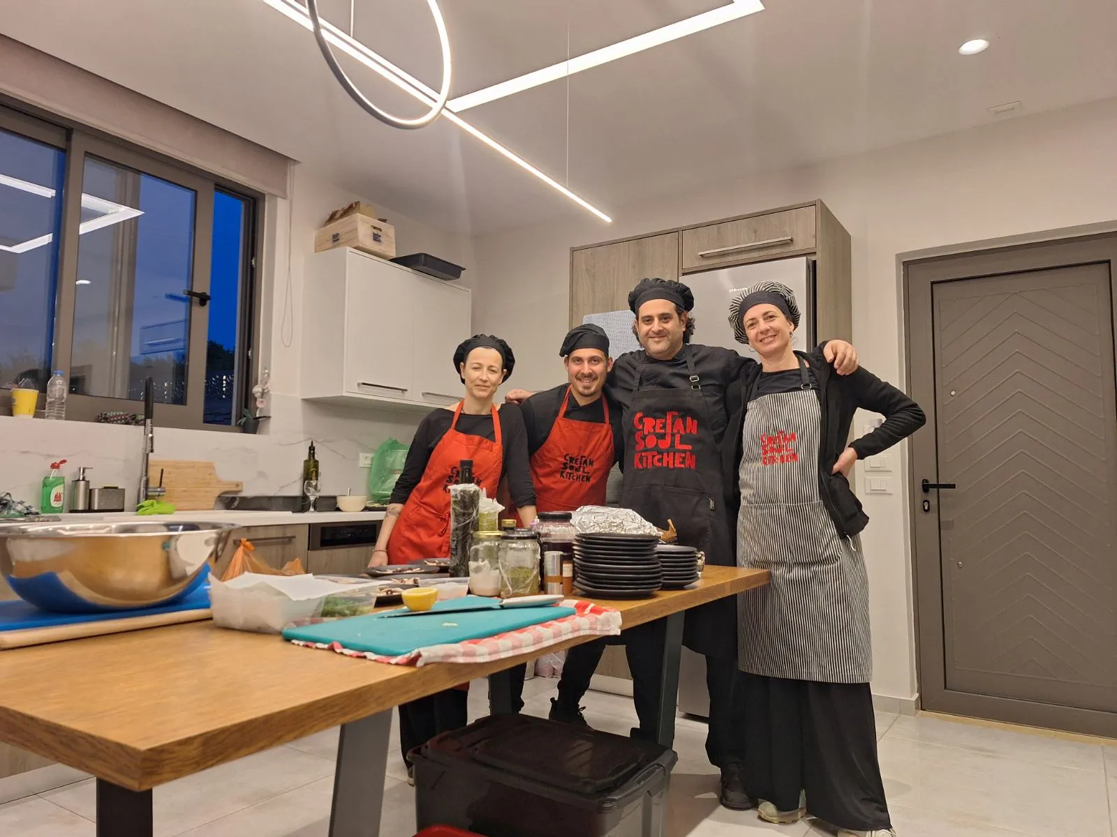 cretan soul kitchen crew at a wedding in Crete